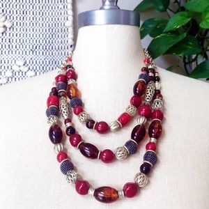 CHICO’s Muti-Strand Mixed Media Beaded Necklace